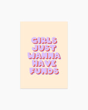 Postcard - Girls just wanna have funds