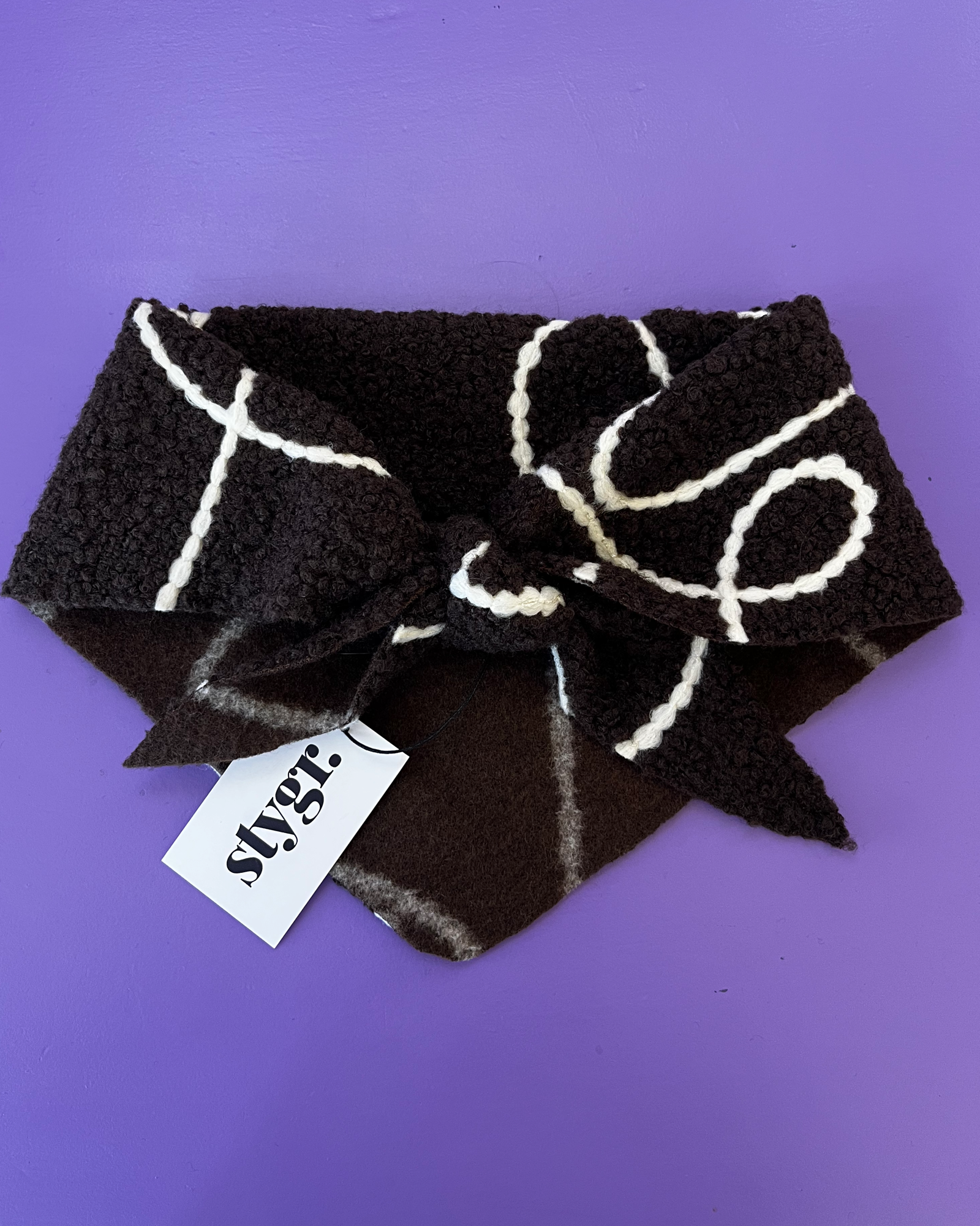 Mini Scarf - Bouclé Swirl - Brown