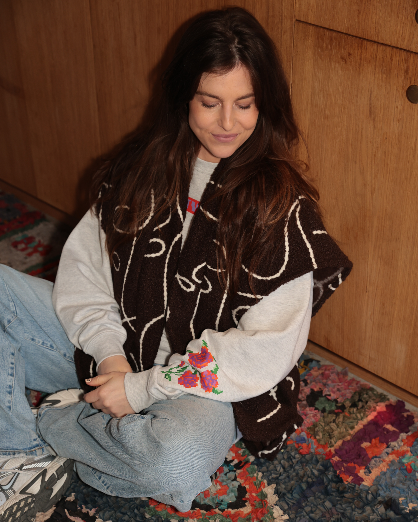 The XL Gilet - Teddy Swirl Brown