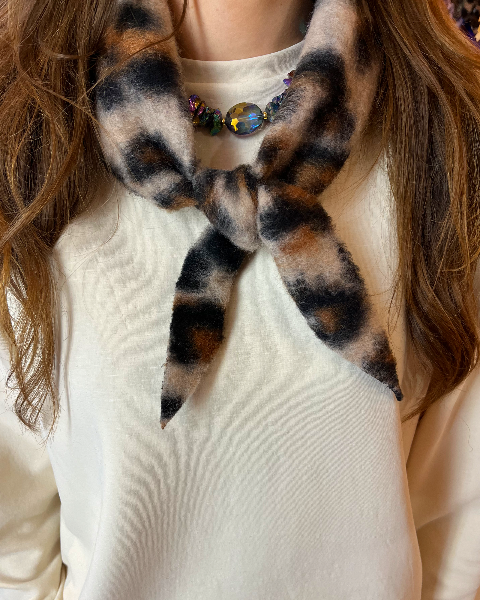 Mini Scarf - Leopard Beige